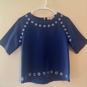 Michael Kors Blue Eyelet Women's Top